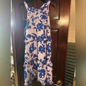 Floral Blue and purple Sleeveless Dress